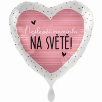 Balnik fliov srdce "Nejlep maminka na svt" 43 cm