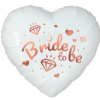 Balónik fóliový srdce biele Bride to be 46 cm
