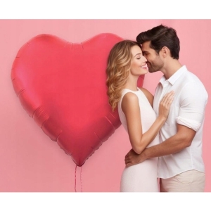 Balónek fóliový Srdce červené matné 165 cm