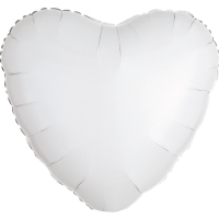 Balónik fóliový Srdce metalické biele 43 cm