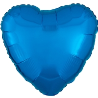 Balónik fóliový Srdce metalické modré 43 cm