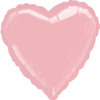 Balónik fóliový Srdce metalické pastelovo ružové 43 cm