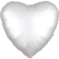 Balónik fóliový Srdce saténové biele 43 cm