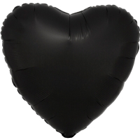 Balónik fóliový Srdce saténové čierne 43 cm