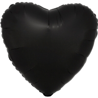 Balnik fliov Srdce satnov ierne 43 cm