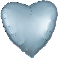 Balónik fóliový Srdce saténové pastelovo modré 43 cm