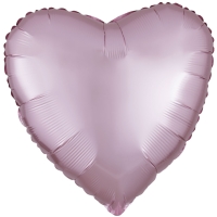 Balónik fóliový Srdce saténové pastelovo ružové 43 cm
