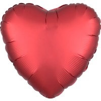 Balónik fóliový Srdce saténové sýto červené 43 cm