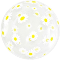 Balónik fóliový transparentná guľa Sedmokrásky 46 cm