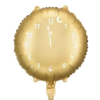 Balónik fóliový zlatý, Hodiny 35 cm