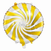 Balónik fóliový zlatý cukrík 35 cm