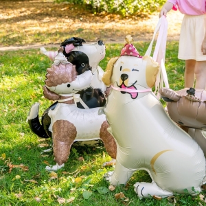 Balnek fliov stojac Zlat pes s kloboukem 76x96cm