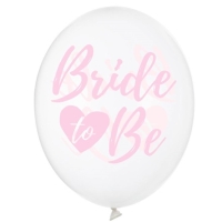 Balónik kryštálový s ružovým nápisom "Bride to be" 30 cm 1 ks