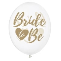 Balónik kryštálový so zlatým nápisom "Bride to be" 30cm 1 ks