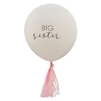 Balónik latexový Big sister biely so strapcami 45 cm 1 ks