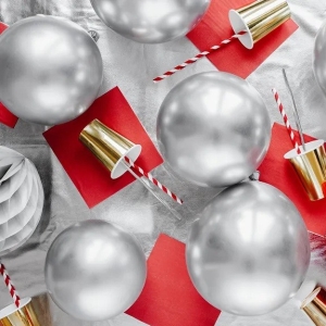 Bal�nek latexov� leskl� Glossy st��brn� 30cm 1ks