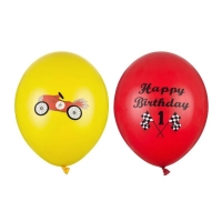 Balónik latexový Happy Birthday Car mix 30 cm 1 ks
