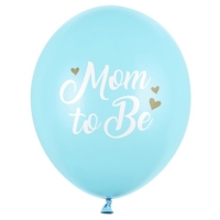 Balónik latexový Mom to Be pastelovo svetlo modrá 30 cm 1 ks