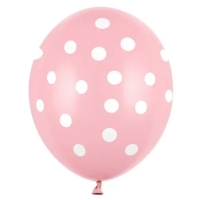 Balónik latexový baby pink s bodkami 30 cm 1 ks