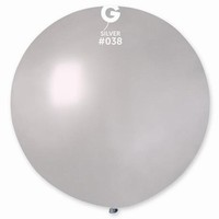 Balónik latexový metalický strieborný 100 cm