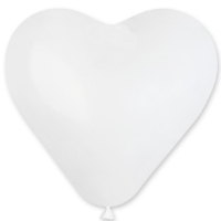Balónik latexový srdce biele 55 cm, 1 ks