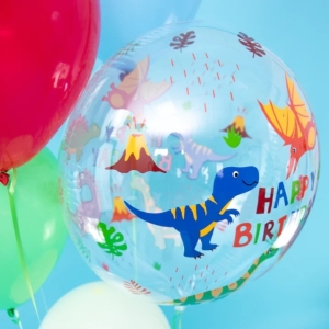 Balnek fliov transparentn kulat Dinosaui 45 cm