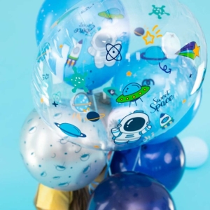 Balónek fóliový transparentní kulatý Cosmos 45 cm