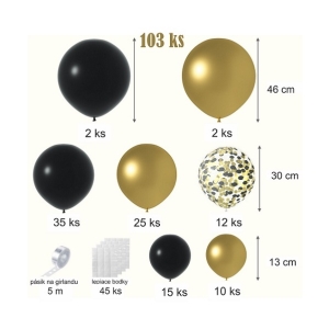 Balnkov girlanda Elegant Gold and Black