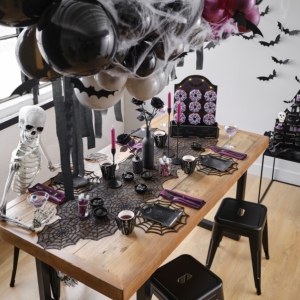 Set balnk pro balnkovou girlandu Halloween s pavuinami a netopry 65 ks