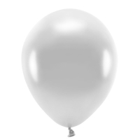 Balonky Eco 26cm metalick, stbrn (1 bal. / 10 ks)