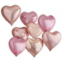 Balóniky fóliové Srdce so samolepiacimi nápismi 45 cm, 8 ks