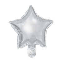 Balóniky fóliové hviezdy strieborné 25 cm 25 ks