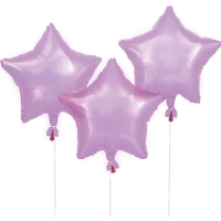 Balóniky fóliové transparentné Hviezdy lila 3 ks