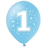 Balóniky latexové 1. narodeniny modré 30 cm 1 ks