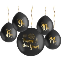 Balnky latexov Happy New Year odpoet 33/61 cm 5 ks