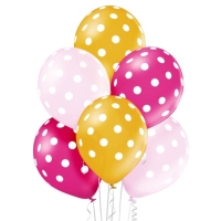 Balniky latexov Polka krky ruov 30 cm, 6 ks