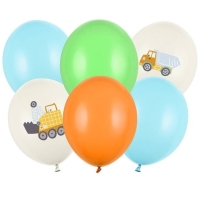Balóniky latexové Stavebné vozidlá 30 cm 6 ks