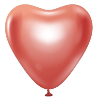 Balóniky latexové platinové ružové srdce 30 cm, 6 ks