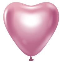 Balóniky latexové platinové svetlo ružové srdce 30 cm, 6 ks