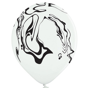 Balnky latexov ern mramor blo zlat 30 cm 6 ks