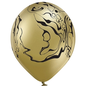 Balnky latexov ern mramor blo zlat 30 cm 6 ks