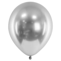 Balóniky latexové chrómové strieborné 30 cm 20 ks