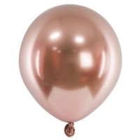 Balniky latexov leskl Glossy Rose Gold 12 cm 50 ks