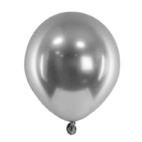 Balóniky latexové lesklé Glossy dark silver 12 cm 50 ks