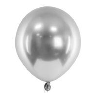 Balóniky latexové lesklé Glossy strieborné 12 cm 50 ks