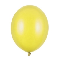 Balóniky latexové metalické žlté 23 cm 100 ks