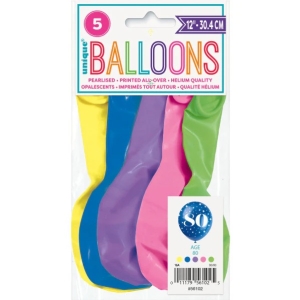 Balnky latexov . 80 s hvzdikami 30 cm 5 ks