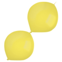 Balóniky latexové spojovacie dekoratérske metalické žlté 30 cm, 50 ks