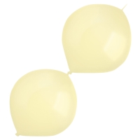 Balóniky latexové spojovacie dekoratérske perleťové svetlo žlté 30 cm, 50 ks