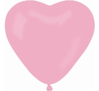 Balóniky latexové srdce ružové 25 cm, 50 ks
